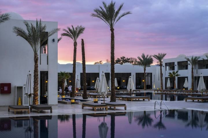 Resort at sunset